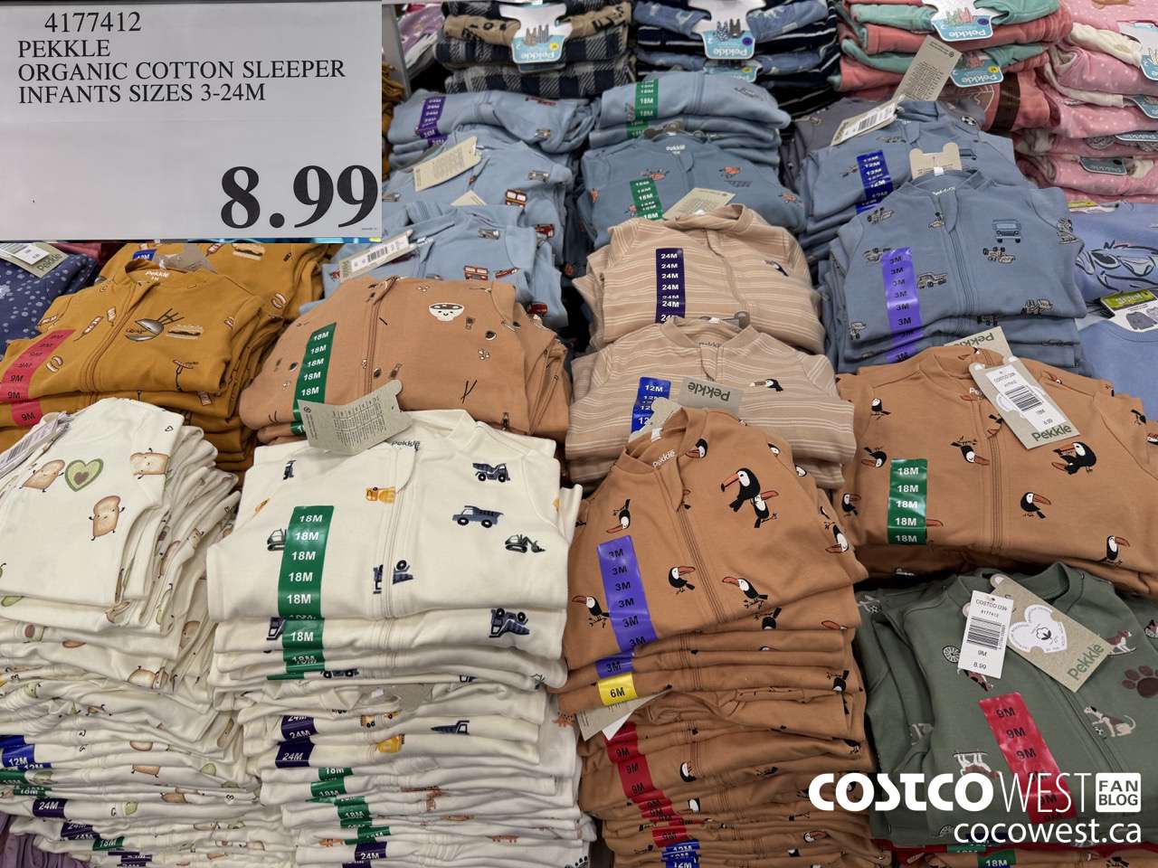 4177412 PEKKLE ORGANIC COTTON SLEEPER INFANTS SIZES 3-24M $8.99