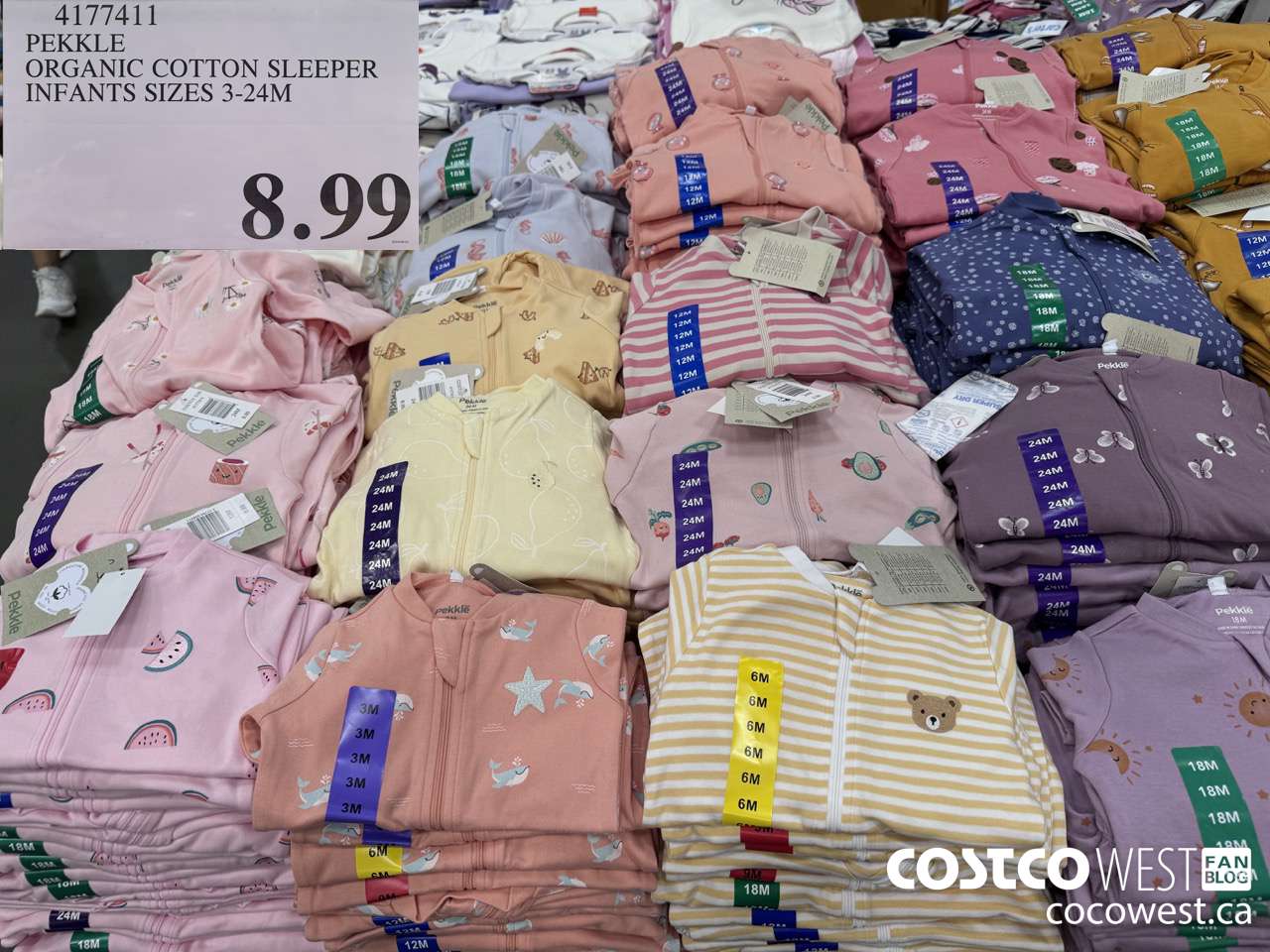 4177411 PEKKLE ORGANIC COTTON SLEEPER INFANTS SIZES 3-24M $8.99