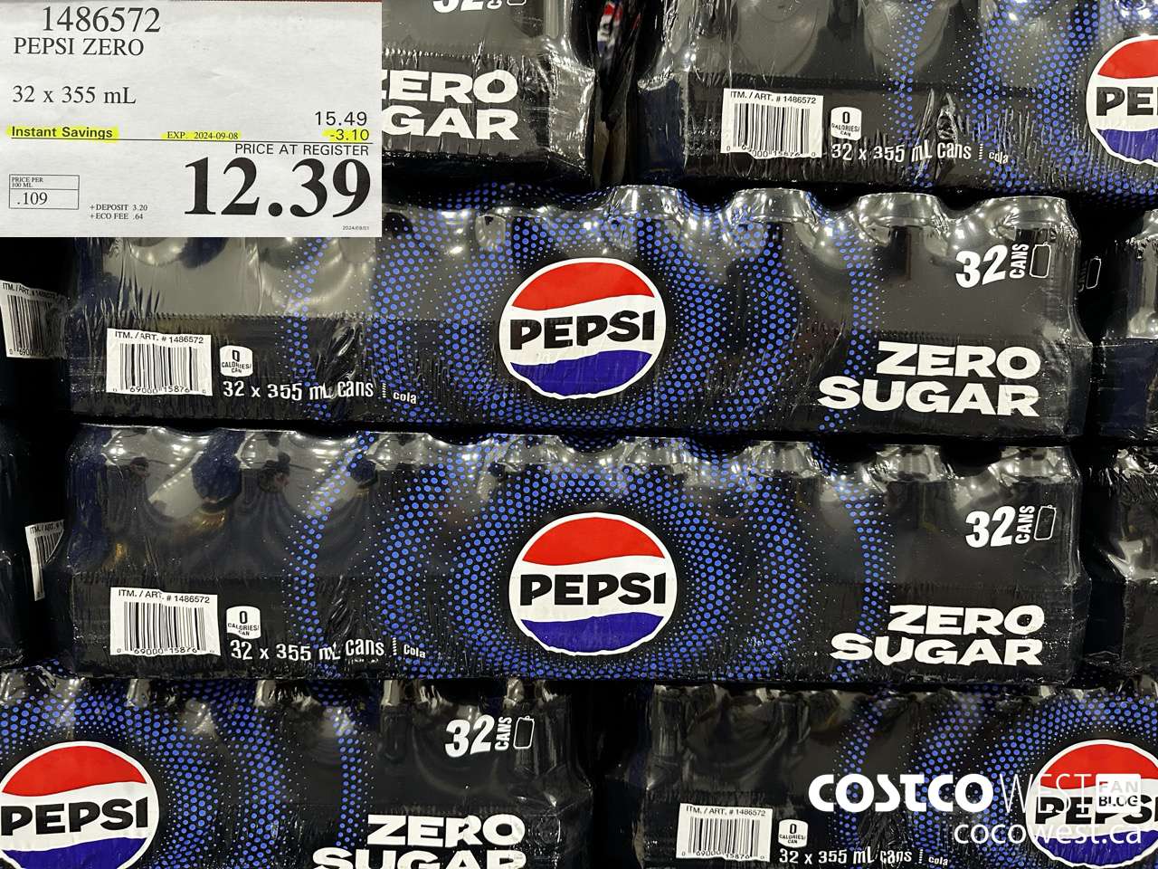 1486572 PEPSI ZERO 32 x 355 mL ($3.10 INSTANT SAVINGS EXPIRES ON 2024-09-08) $12.39