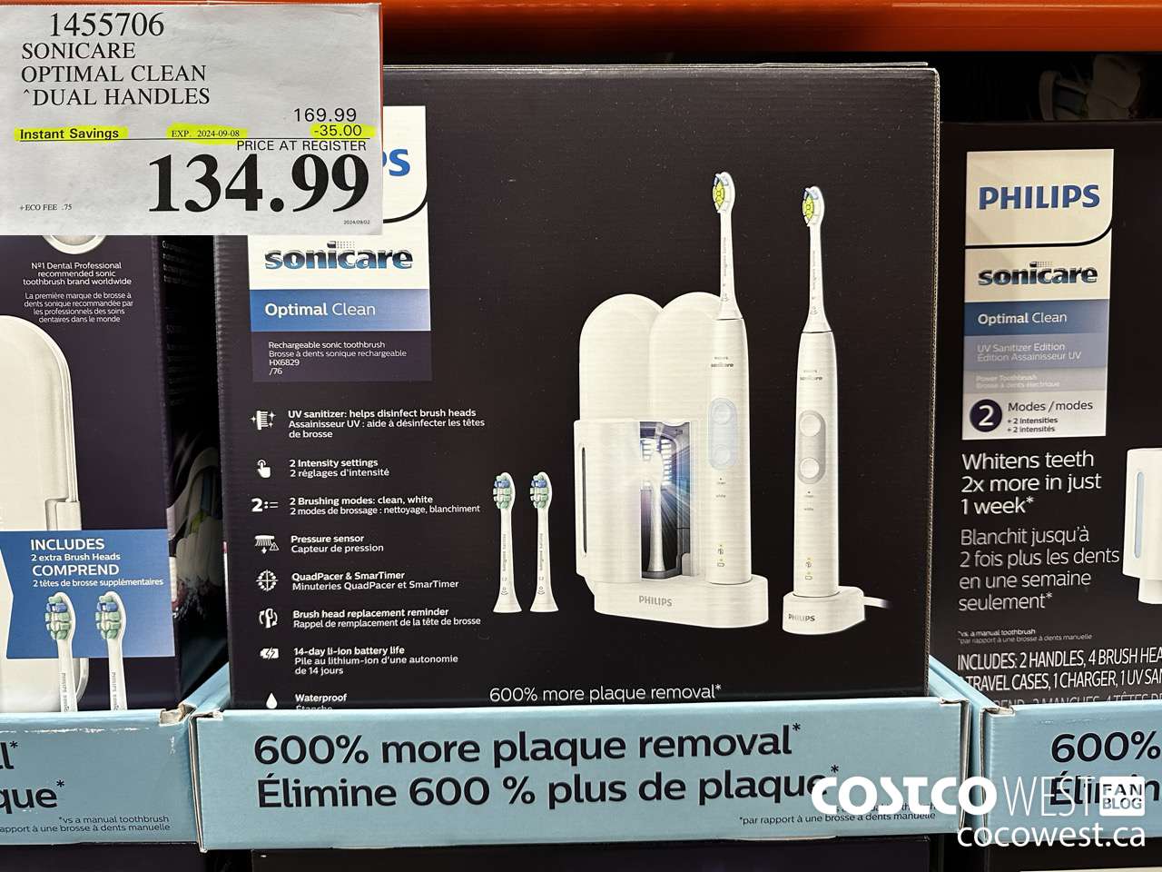 1455706 PHILIPS/SONICARE OPTIMAL CLEAN DUAL HANDLES ($35.00 INSTANT SAVINGS EXPIRES ON 2024-09-08) $134.99