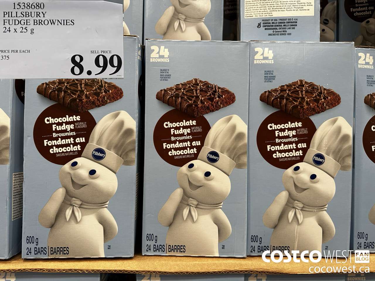 1538680 PILLSBURY FUDGE BROWNIES 24 X 25G $8.99