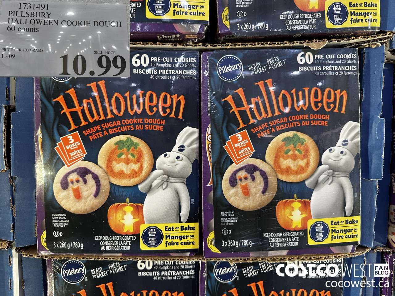 1731491 PILLSBURY HALLOWEEN COOKIE DOUGH 60 COUNTS $10.99