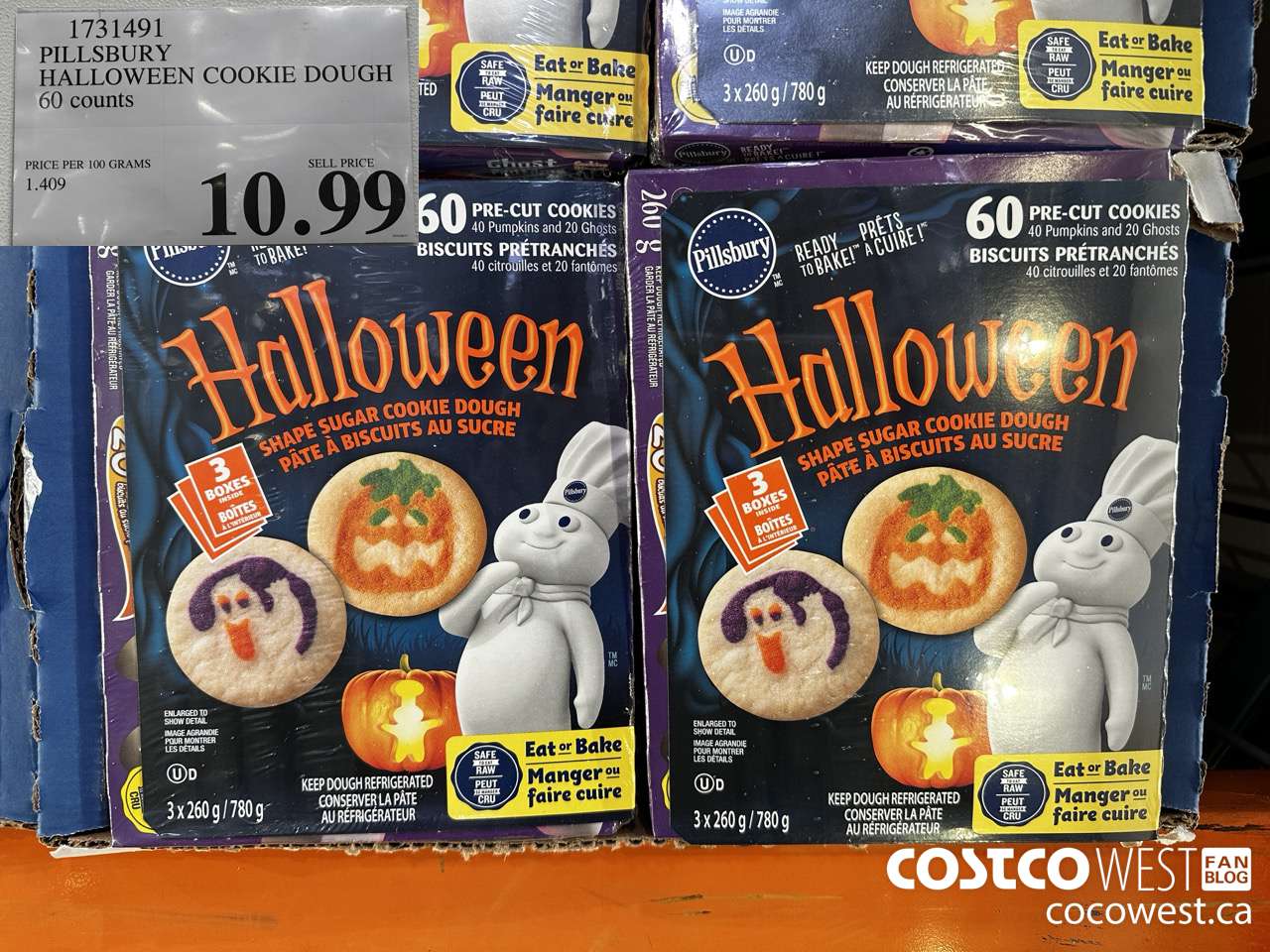 1731491 PILLSBURY HALLOWEEN COOKIE DOUGH 60 COUNTS $10.99