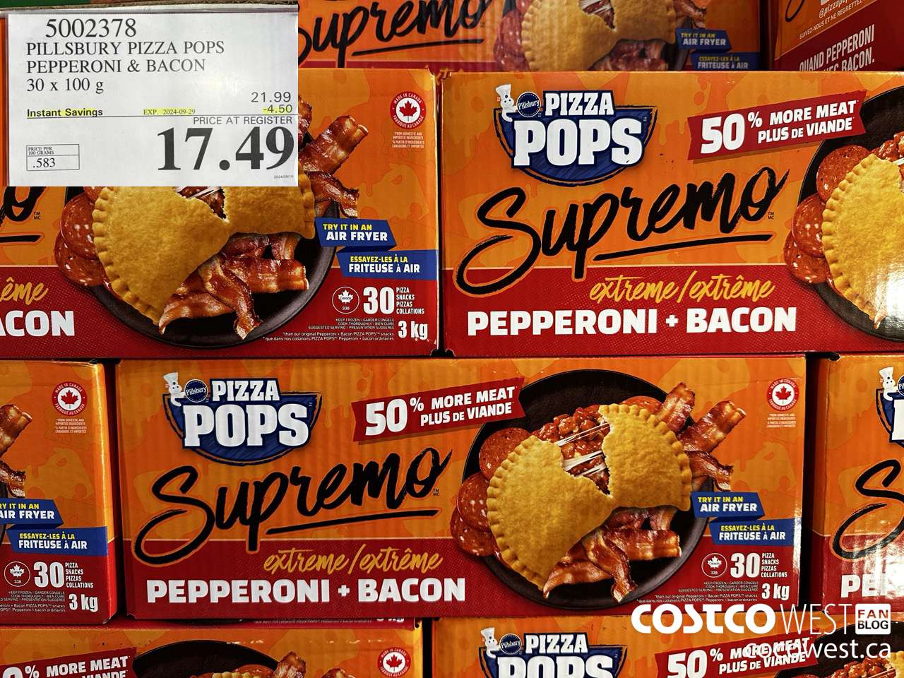 5002378 PILLSBURY PIZZA POPS PEPPERONI & BACON 30 x 100 g ($4.50 INSTANT SAVINGS EXPIRES ON 2024-09-29) $17.49