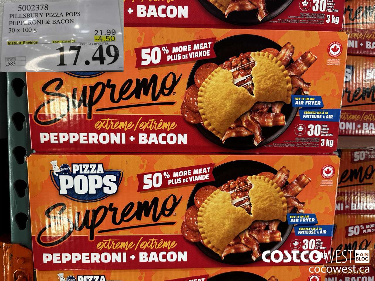 5002378 PILLSBURY PIZZA POPS PEPPERONI & BACON 30 x 100 g ($4.50 INSTANT SAVINGS EXPIRES ON 2024-09-29) $17.49