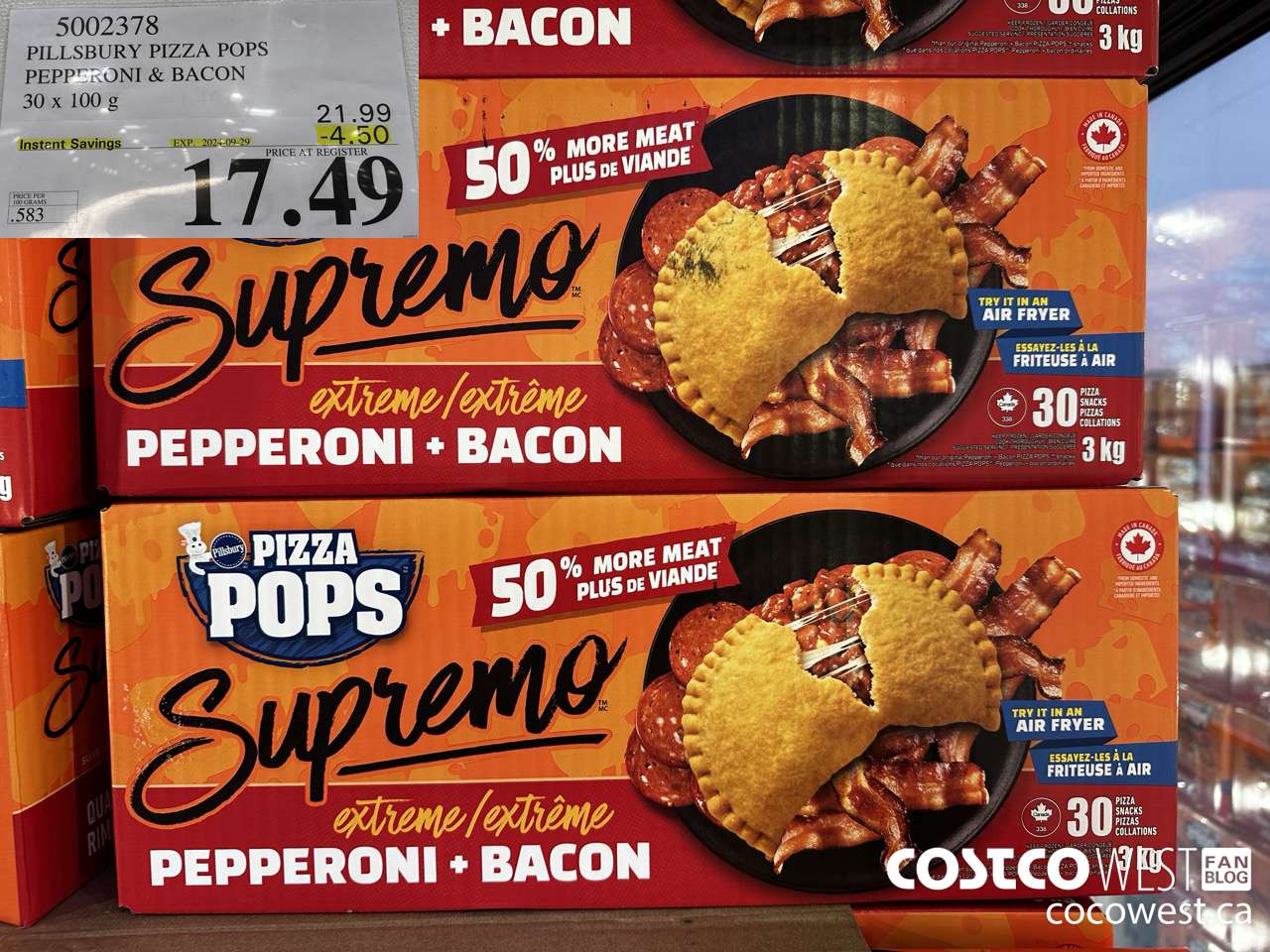 5002378 PILLSBURY PIZZA POPS PEPPERONI & BACON 30 x 100 g ($4.50 INSTANT SAVINGS EXPIRES ON 2024-09-29) $17.49
