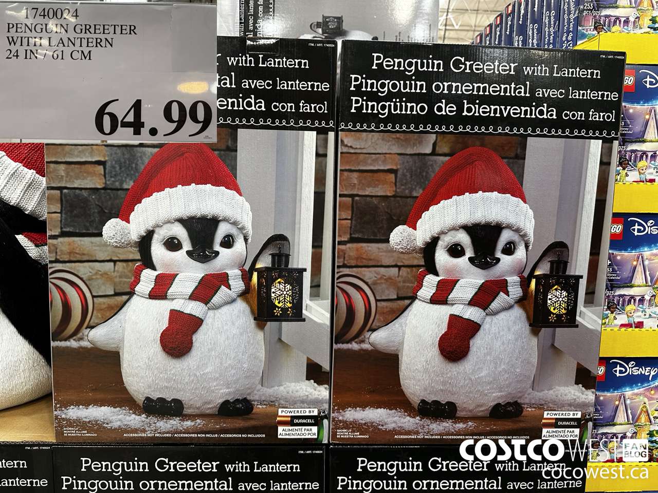 1740024 PINGUIN GREETER WITH LANTERN 24IN / 61CM $64.99