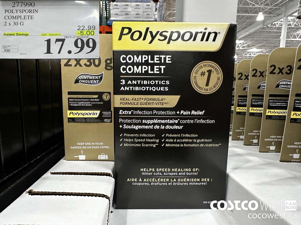 277990 POLYSPORIN COMPLETE 2 X 30 G ($5.00 INSTANT SAVINGS EXPIRES ON 2024-09-15) $17.99