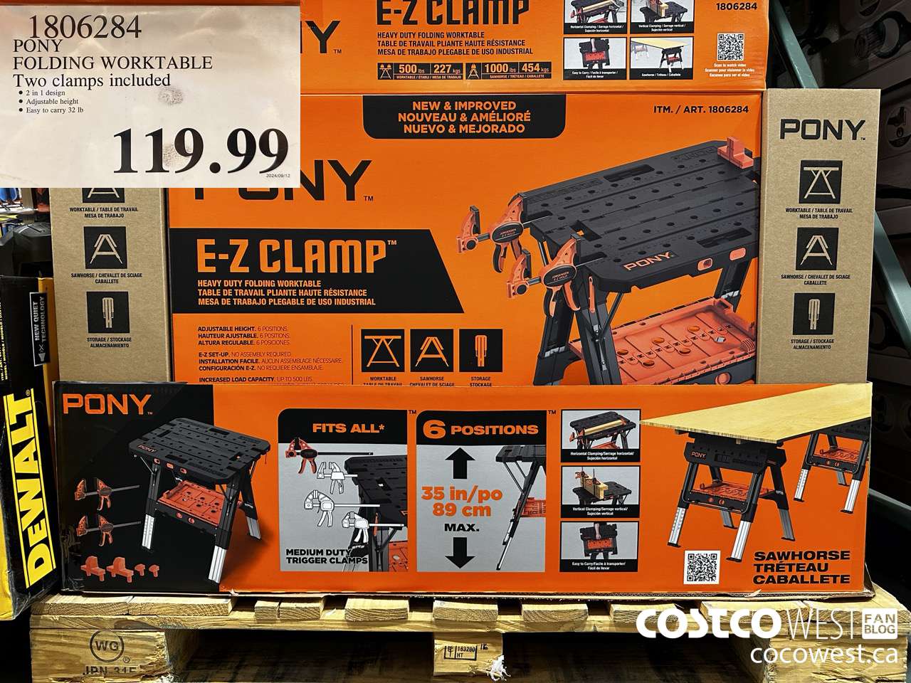 1806284 PONY FOLDING WORKTABLE TWO CLAMPS INCLUDED $119.99