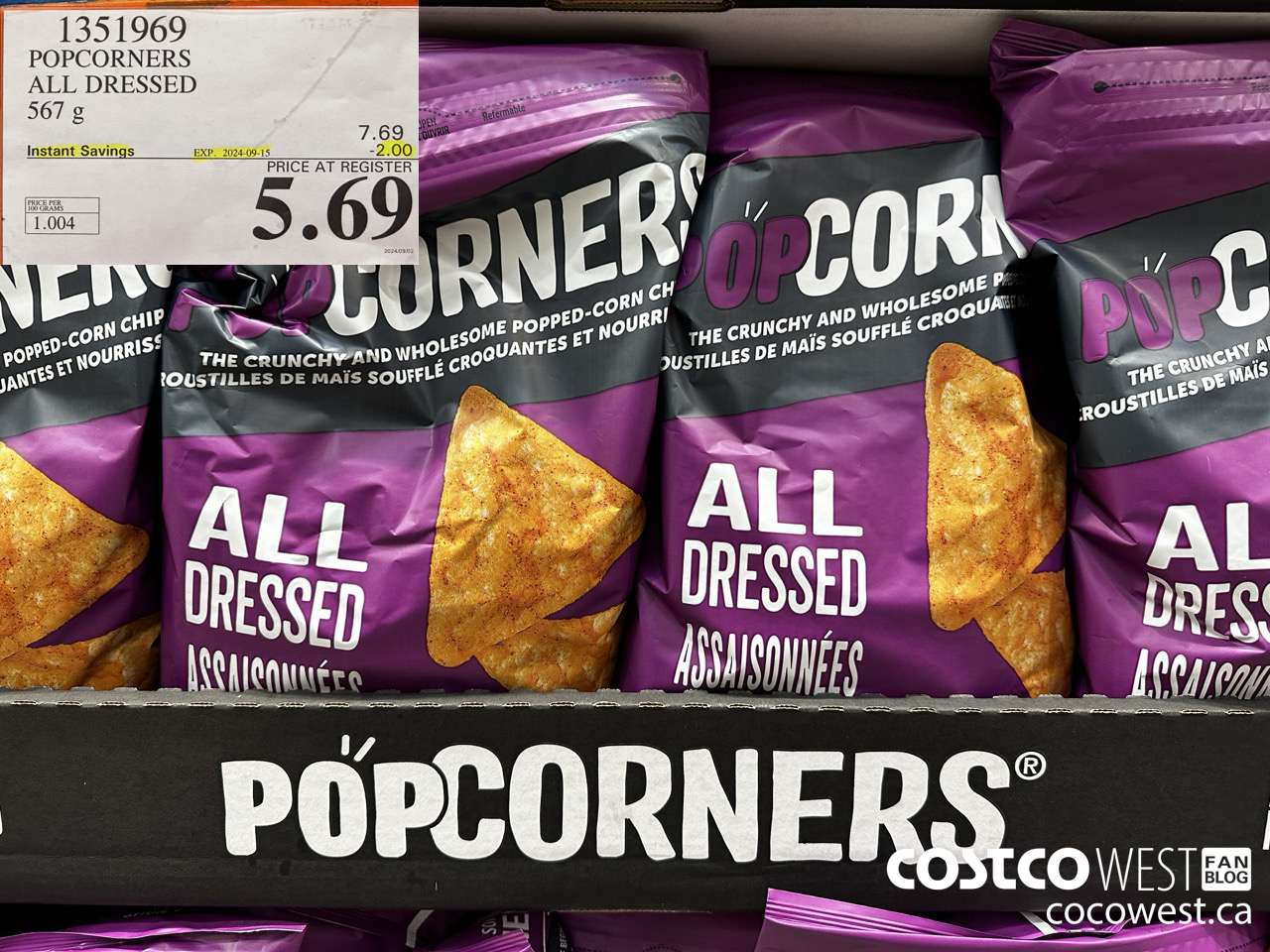 1351969 POPCORNERS ALL DRESSED 567G ($2.00 INSTANT SAVINGS EXPIRES ON 2024-09-15) $5.69