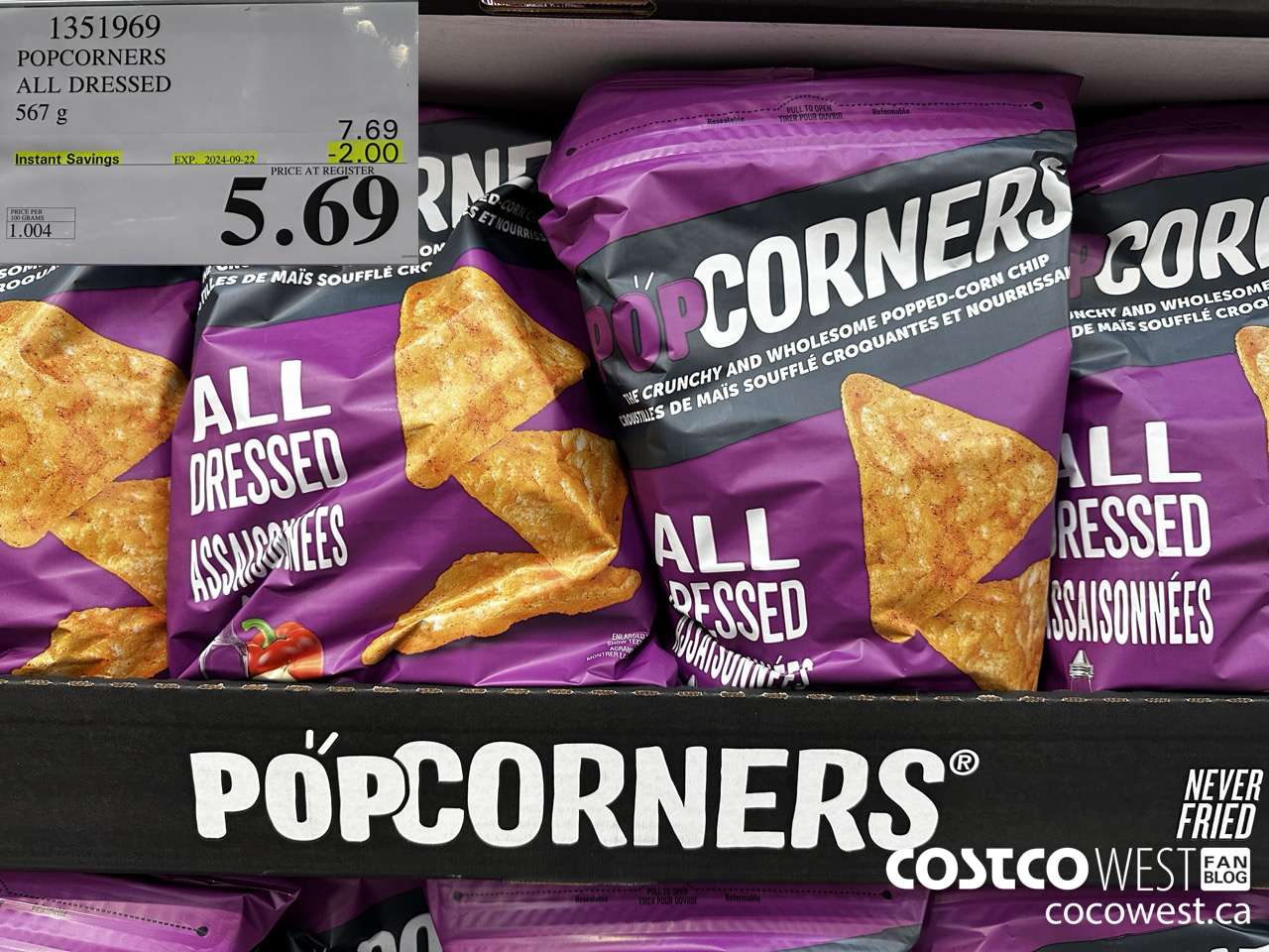 1351969 POPCORNERS ALL DRESSED 567G ($2.00 INSTANT SAVINGS EXPIRES ON 2024-09-22) $5.69
