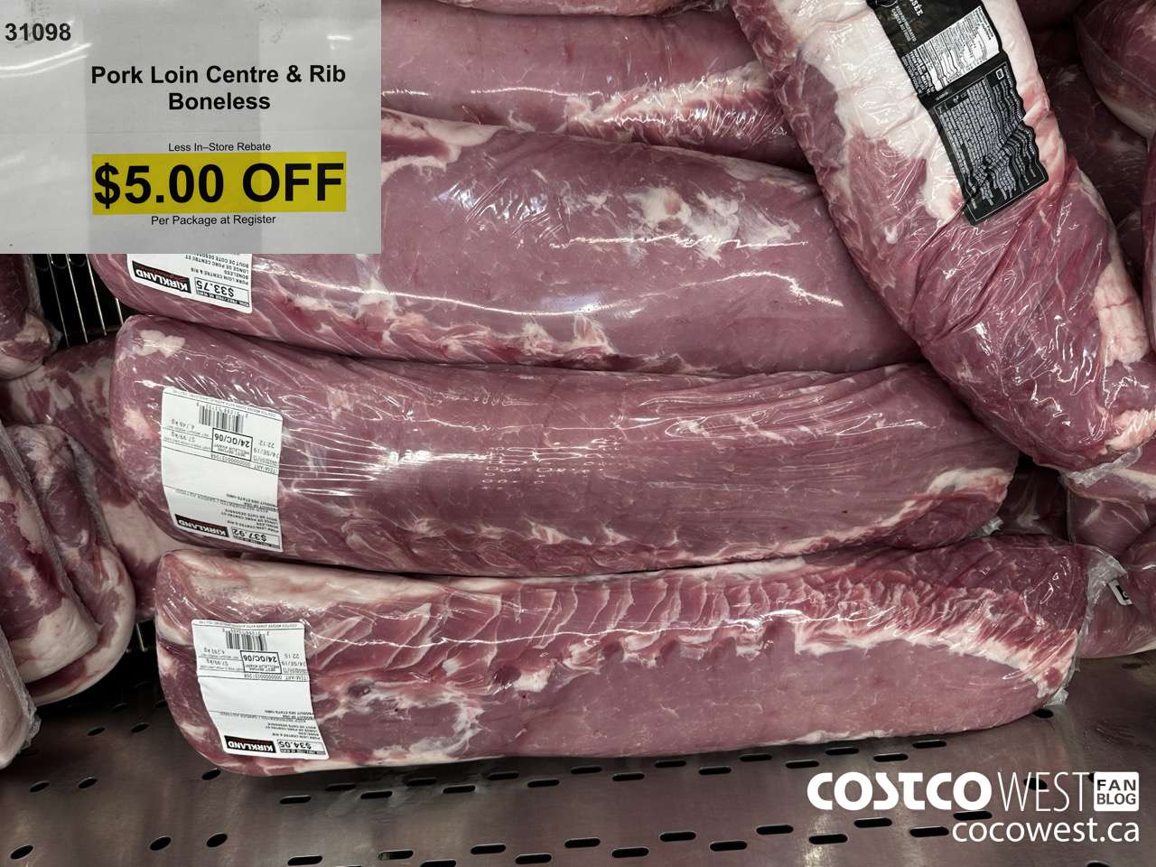 31098 PORK LOIN CENTRE & RIB BONELESS ($5.00 INSTANT SAVINGS)
