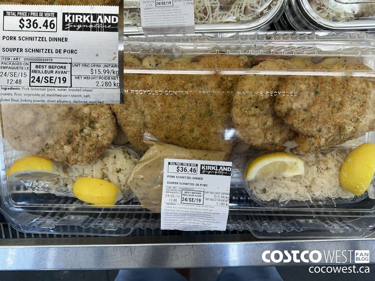 33973 PORK SCHNITZEL DINNER $15.99