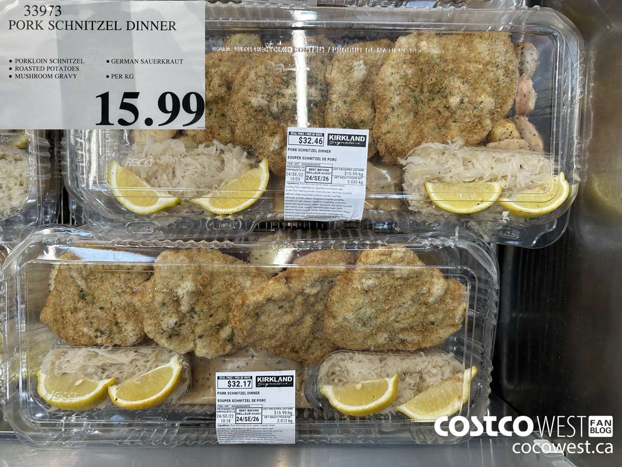 33973 PORK SCHNITZEL DINNER $15.99