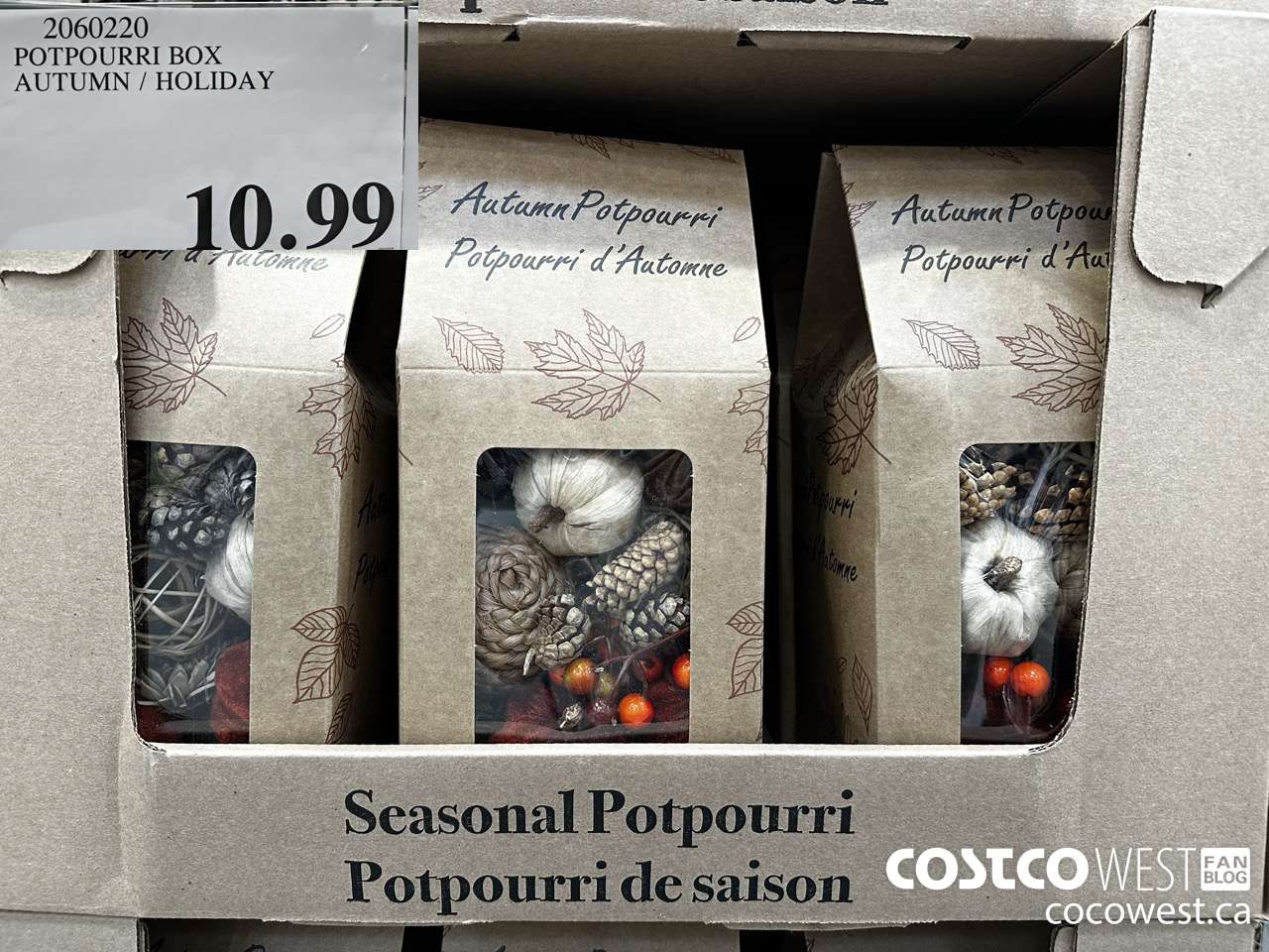 2060220 POTPOURRI BOX AUTUMN/HOLIDAY $10.99