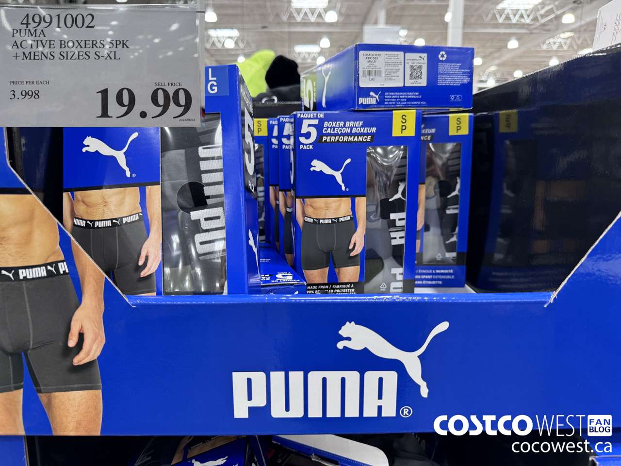 4991002 PUMA ACTIVE BOXER 5PK MENS SIZES S-XL $19.99