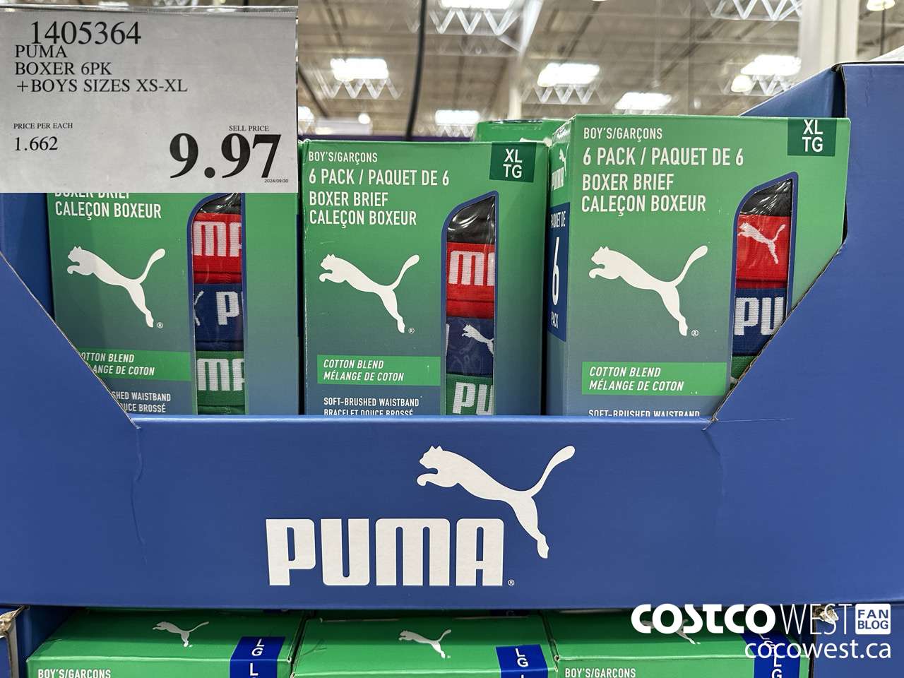 1405364 PUMA BOXER 6PK BOYS SIZES XS-XL $9.97
