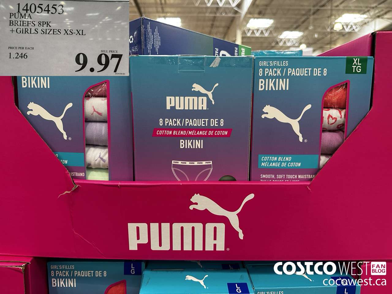 1405453 PUMA BRIEFS 8PK GIRLS SIZES XS-XL $9.97