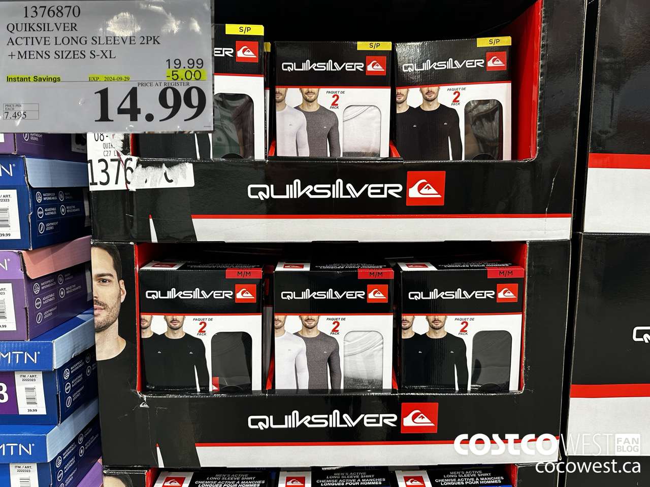 1376870 QUIKSILVER ACTIVE LONG SLEEVE 2PK MENS SIZES S-XL ($5.00 INSTANT SAVINGS EXPIRES ON 2024-09-29) $14.99