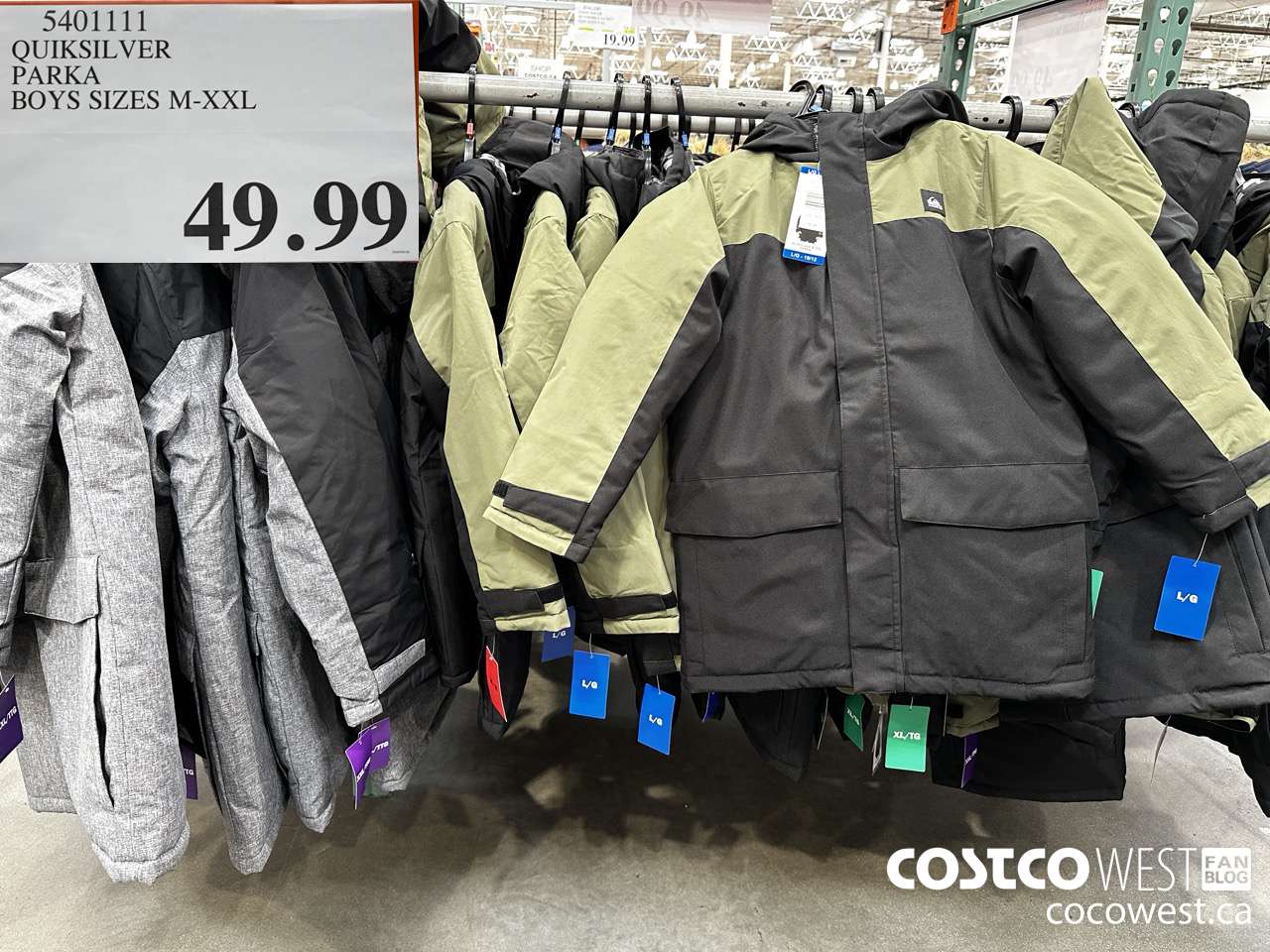 5401111 QUIKSILVER PARKA BOYS SIZES M-XXL $49.99