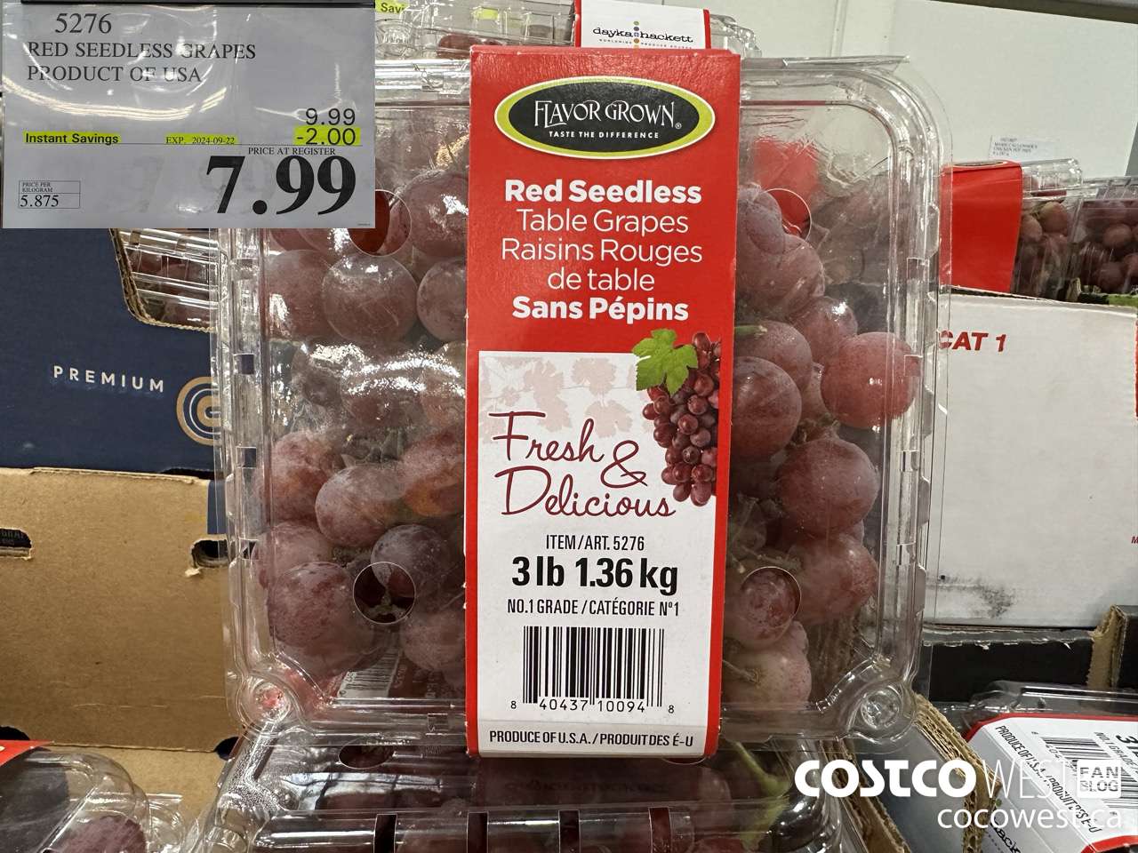 5276 RED SEEDLESS GRAPES PRODUCT OF USA ($2.00 INSTANT SAVINGS EXPIRES ON 2024-09-22) $7.99