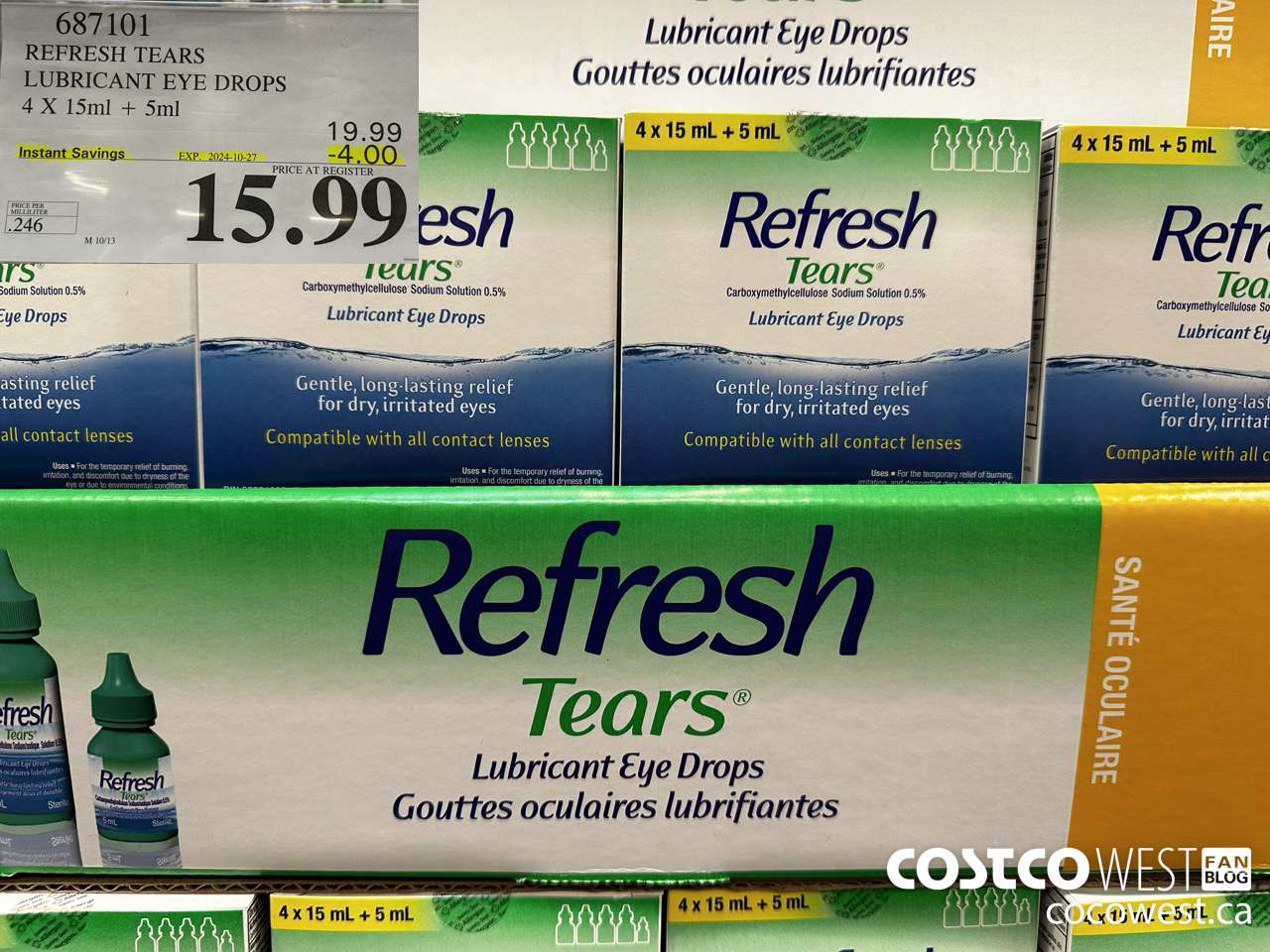 687101 REFRESH TEARS LUBRICANT EYE DROPS 4X15ml PLUS 5ml ($4.00 INSTANT SAVINGS EXPIRES ON 2024-10-27) $15.99