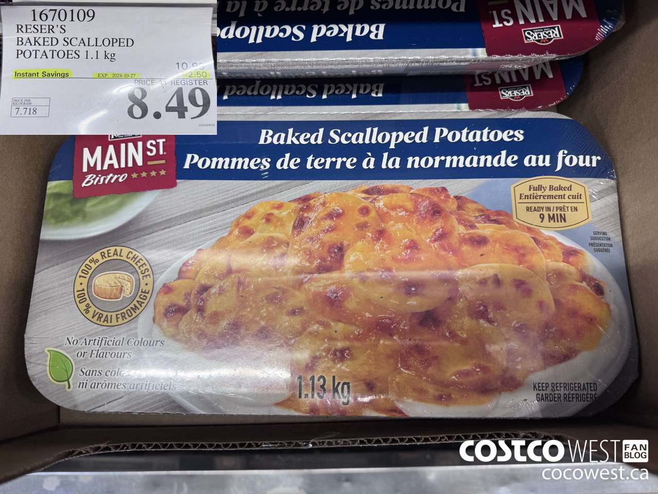 1670109 RESER'S BAKED SCALLOPED POTATOES 1.1 kg ($2.50 INSTANT SAVINGS EXPIRES ON 2024-10-27) $8.49