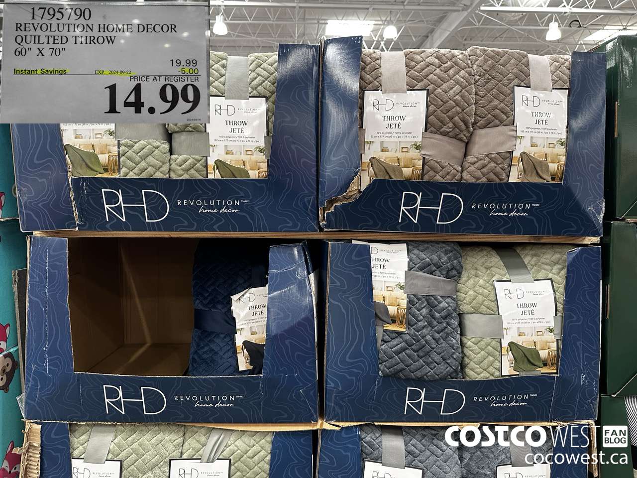 1795790 REVOLUTION HOME DECOR QUILTED THROW 60