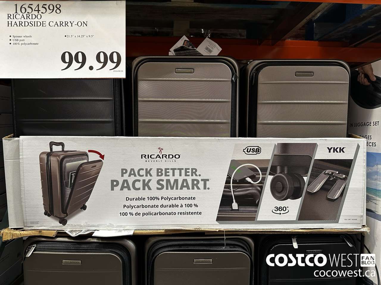 1654598 RICARDO HARDSIDE CARRY-ON $99.99