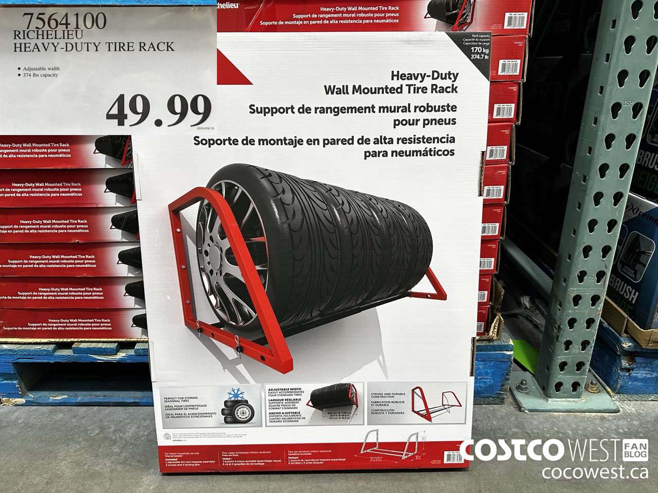 7564100 RICHELIEU HEAVY-DUTY TIRE RACK $49.99