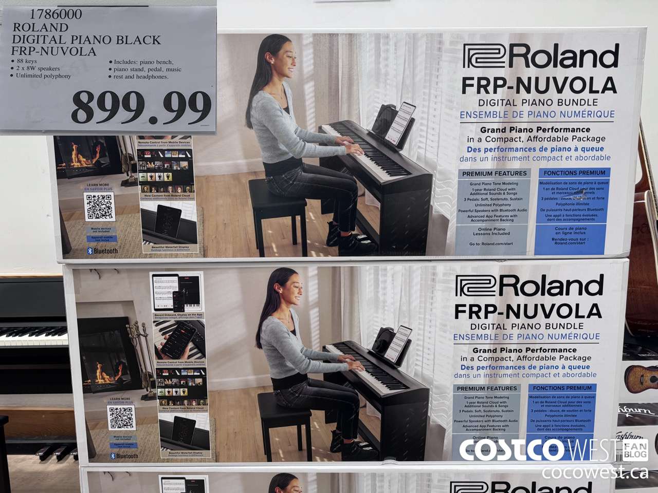 1786000 ROLAND DIGITAL PIANO BLACK FRP-NUVOLA $899.99