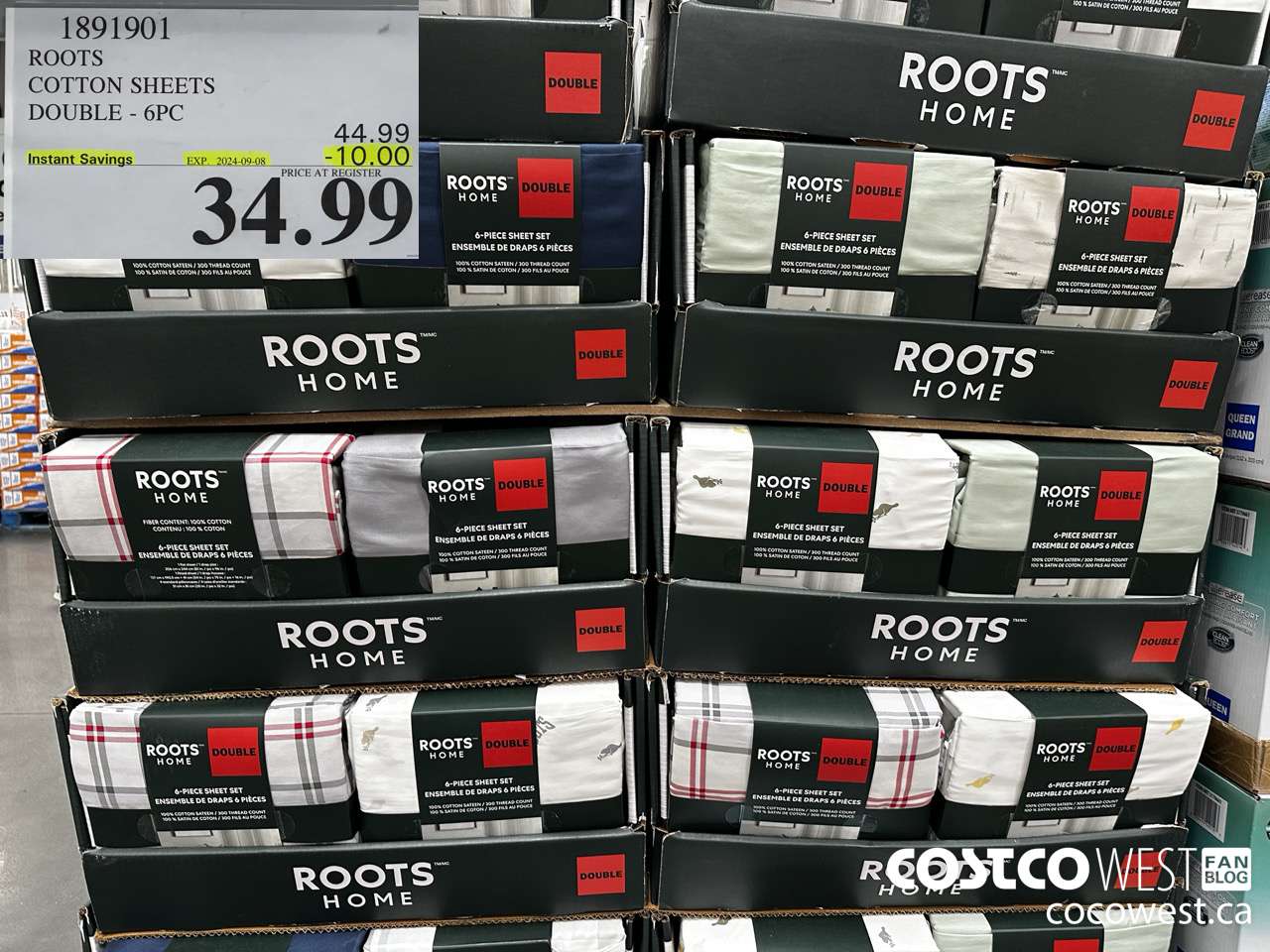 1891901 ROOTS COTTON SHEETS DOUBLE 6PC ($10.00 INSTANT SAVINGS EXPIRES ON 2024-09-08) $34.99