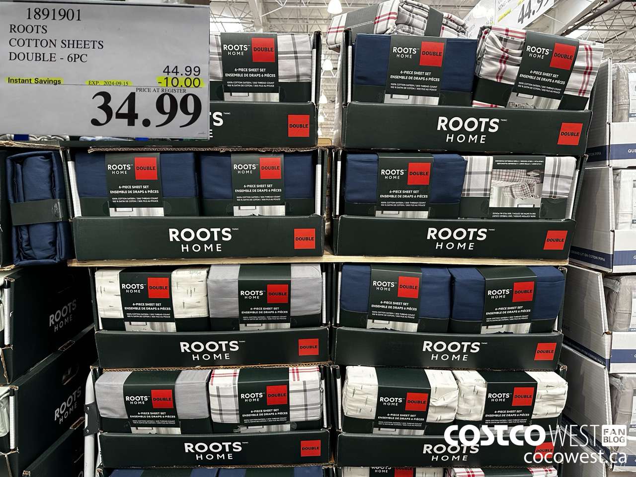 1891901 ROOTS COTTON SHEETS DOUBLE 6PC ($10.00 INSTANT SAVINGS EXPIRES ON 2024-09-15) $34.99