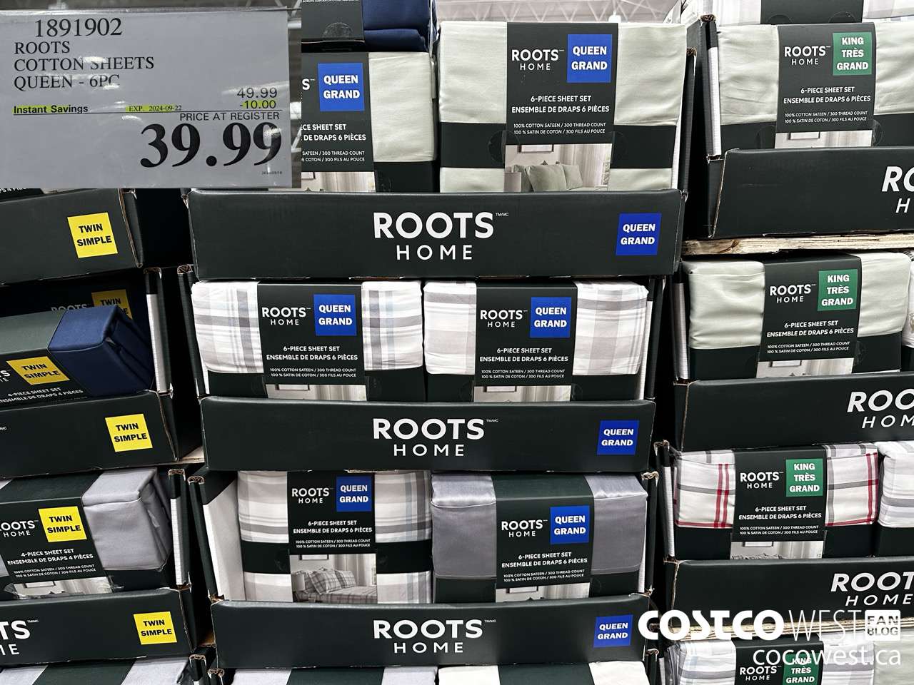 1891902 ROOTS COTTON SHEETS QUEEN 6PC ($10.00 INSTANT SAVINGS EXPIRES ON 2024-09-22) $39.99
