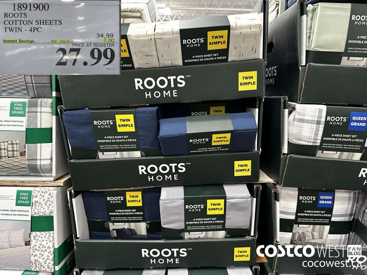 1891900 ROOTS COTTON SHEETS TWIN 4PC ($7.00 INSTANT SAVINGS EXPIRES ON 2024-09-22) $27.99