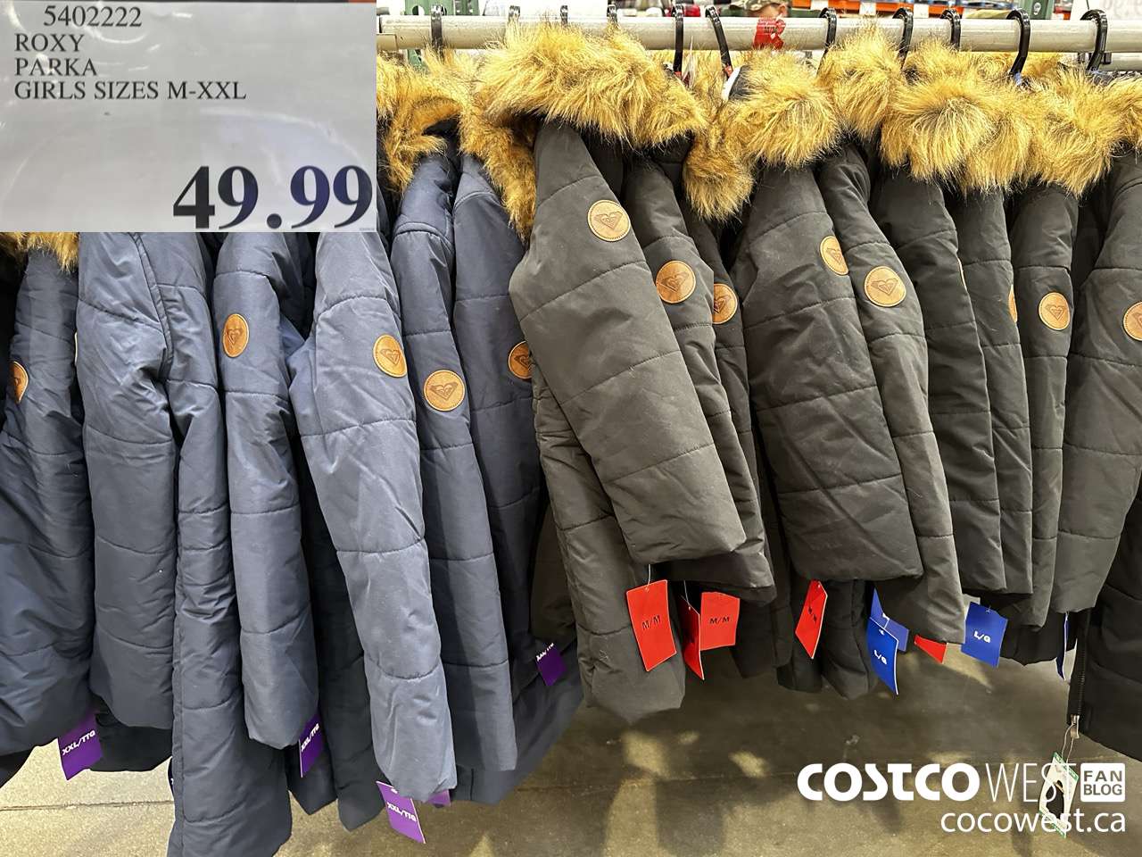5402222 ROXY PARKA GIRLS SIZES M-XXL $49.99