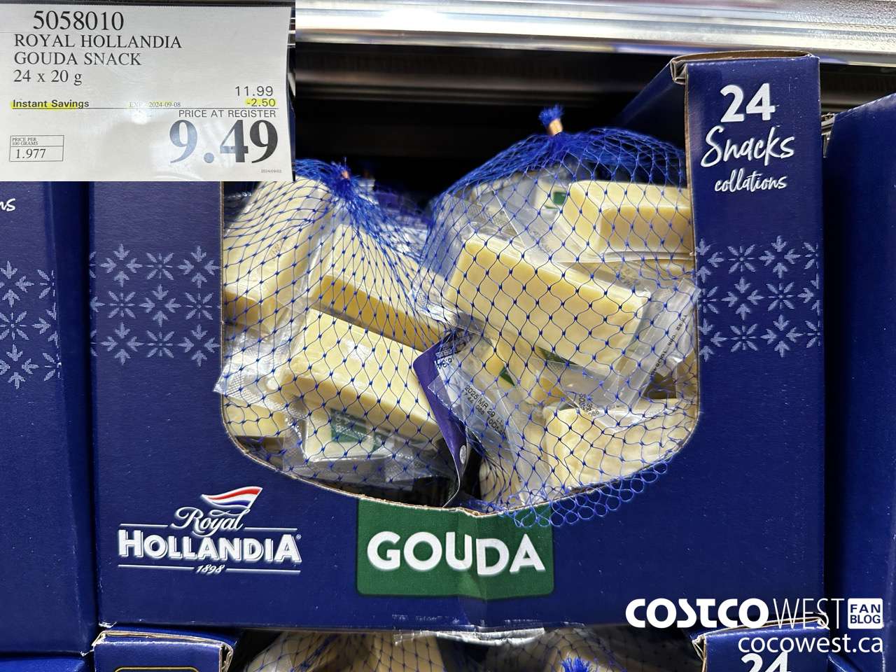 5058010 ROYAL HOLLANDIA GOUDA SNACK 24 x 20 g ($2.50 INSTANT SAVINGS EXPIRES ON 2024-09-08) $9.49