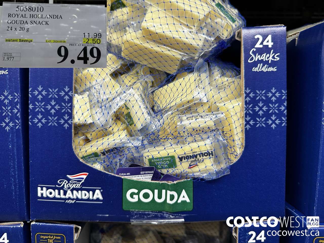 5058010 ROYAL HOLLANDIA GOUDA SNACK 24 x 20 g ($2.50 INSTANT SAVINGS EXPIRES ON 2024-09-08) $9.49
