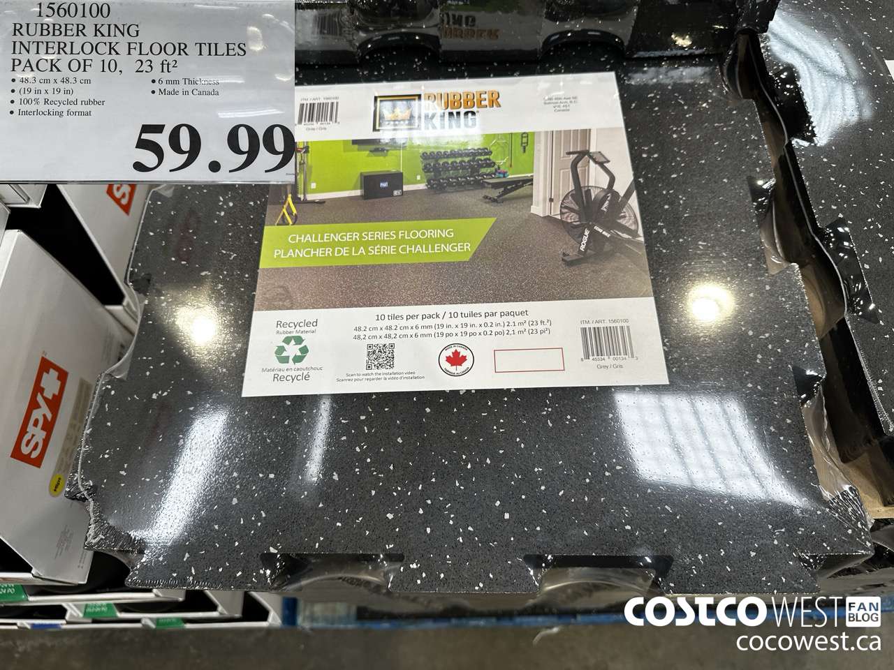 1560100 RUBBER KING INTERLOCK FLOOR TILES PACK OF 10  $59.99