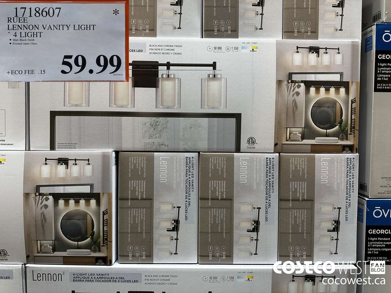 1718607 RUEE LENNON VANITY LIGHT 4 LIGHT $59.99