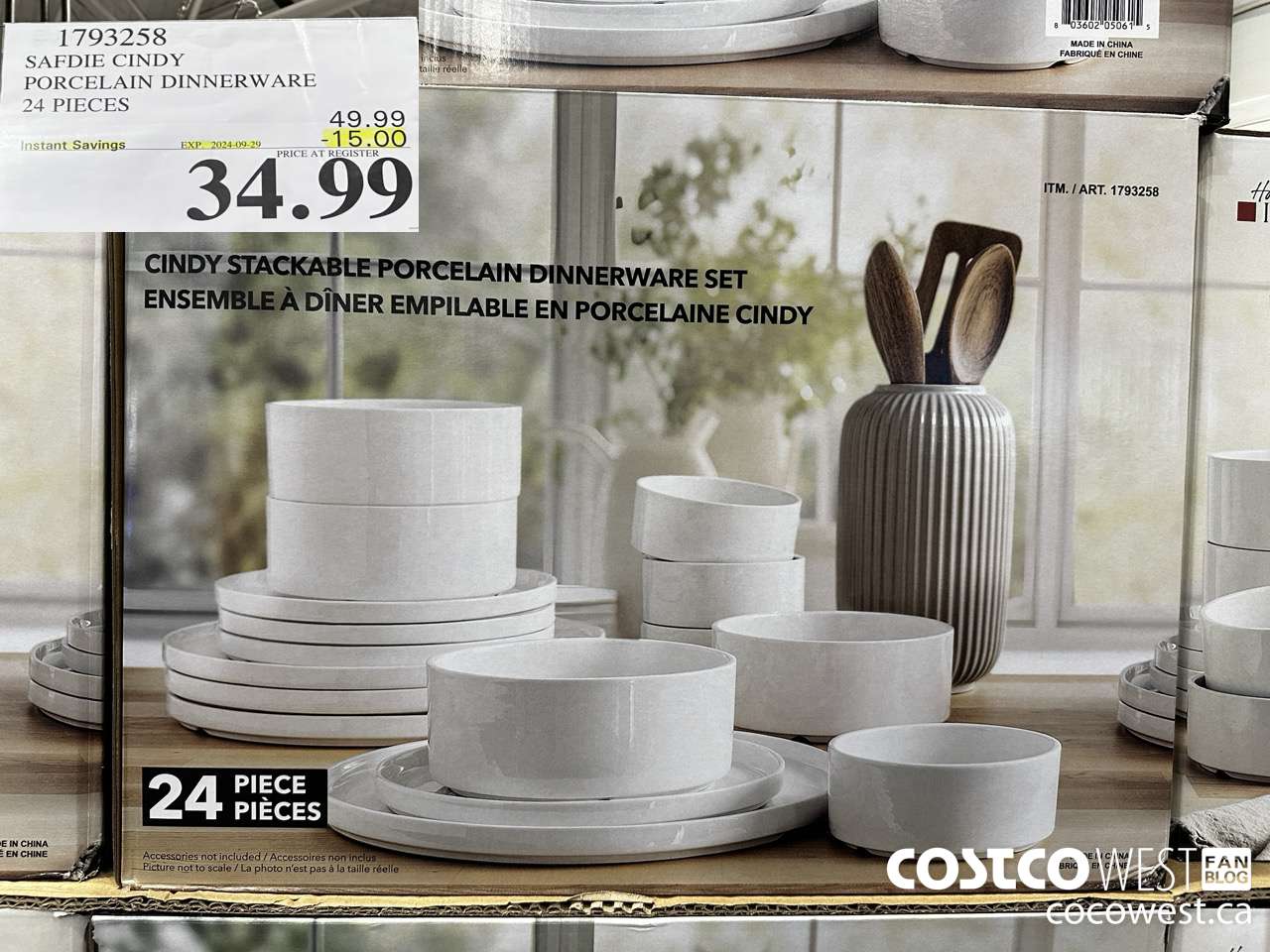 1793258 SAFDIE CINDY PORCELAIN DINNERWARE 24 PIECES ($15.00 INSTANT SAVINGS EXPIRES ON 2024-09-29) $34.99