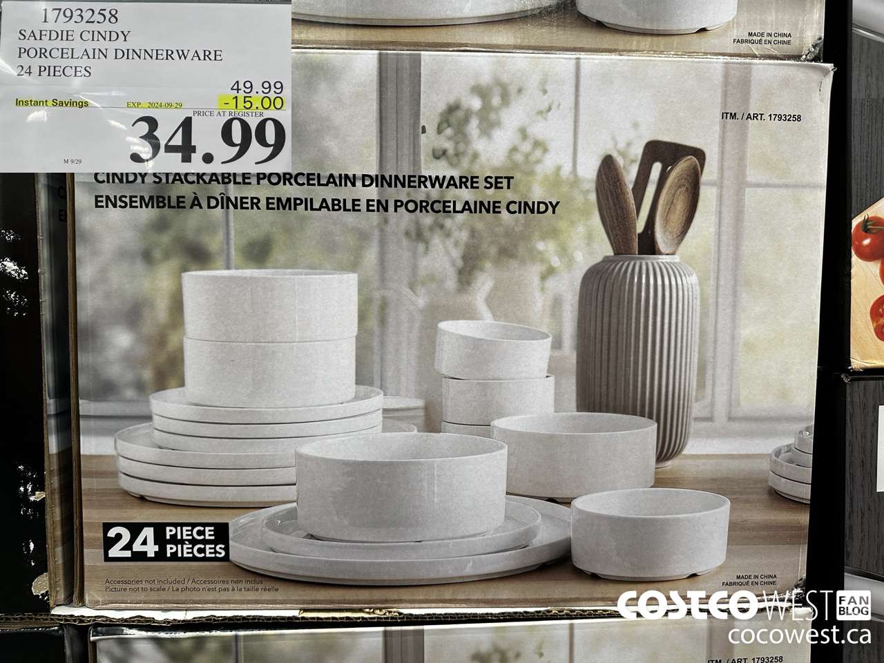 1793258 SAFDIE CINDY PORCELAIN DINNERWARE 24 PIECES ($15.00 INSTANT SAVINGS EXPIRES ON 2024-09-29) $34.99