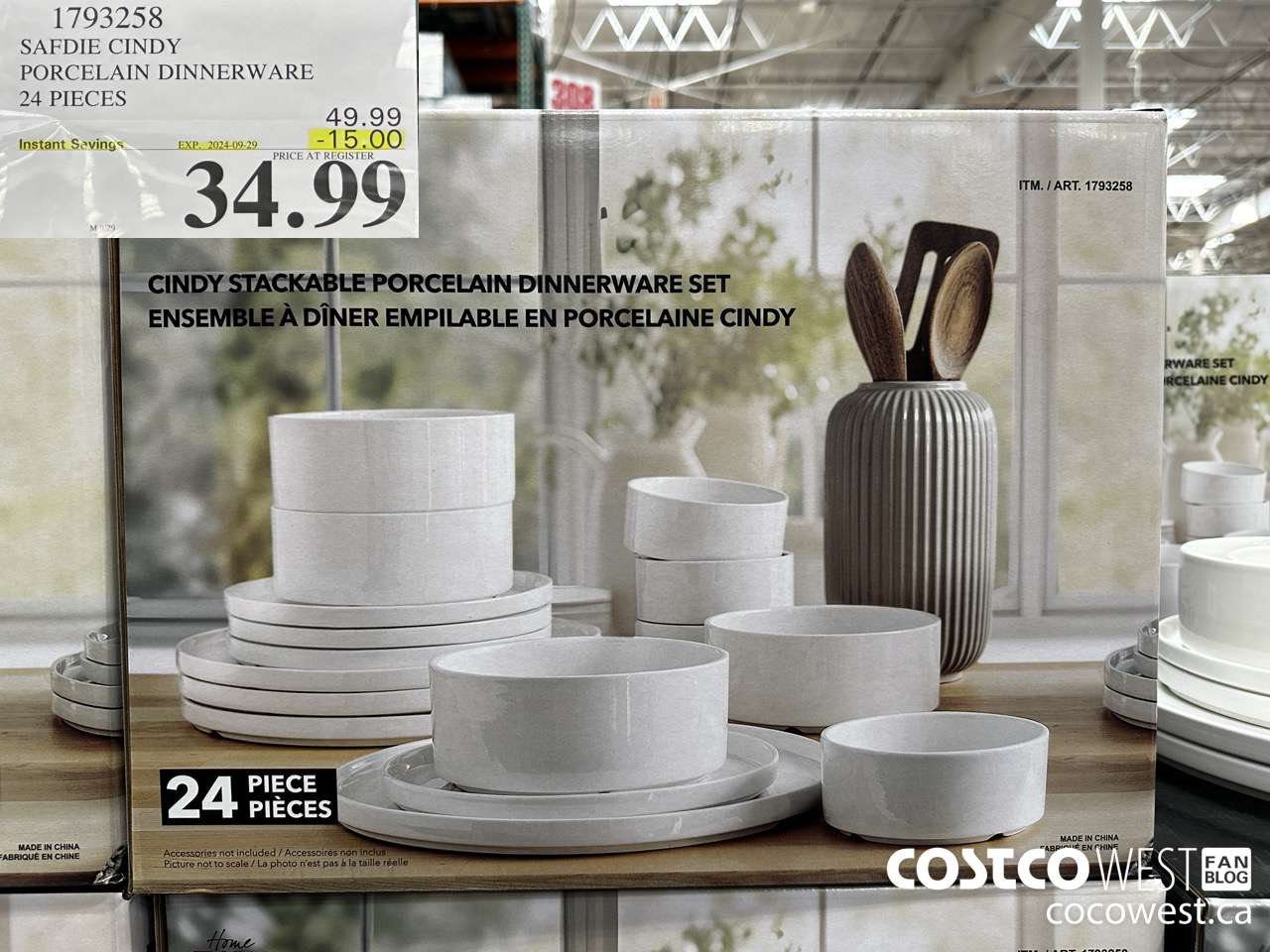 1793258 SAFDIE CINDY PORCELAIN DINNERWARE 24 PIECES ($15.00 INSTANT SAVINGS EXPIRES ON 2024-09-29) $34.99