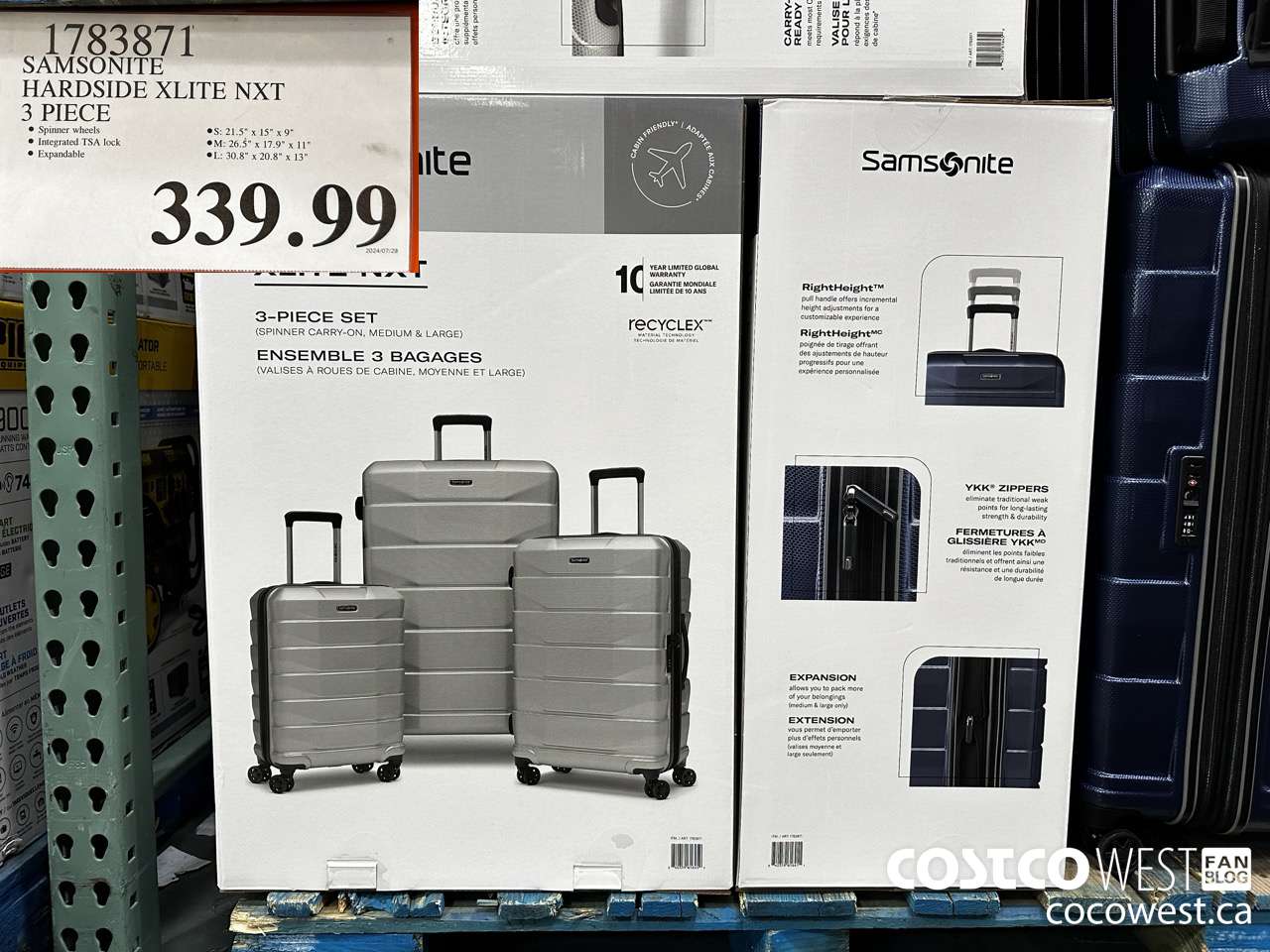 1783871 SAMSONITE HARDSIDE XLITE NXT 3 PIECE $339.99