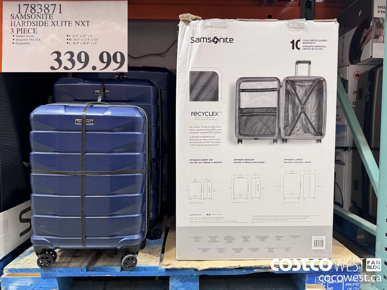 1783871 SAMSONITE HARDSIDE XLITE NXT 3 PIECE $339.99