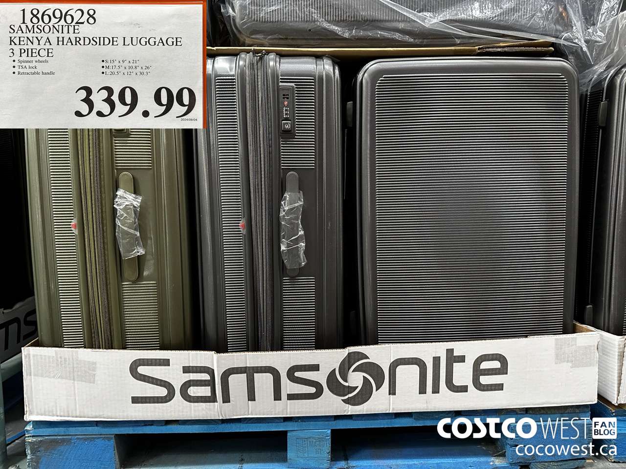1869628 SAMSONITE KENYA HARDSIDE LUGGAGE 3 PIECE $339.99