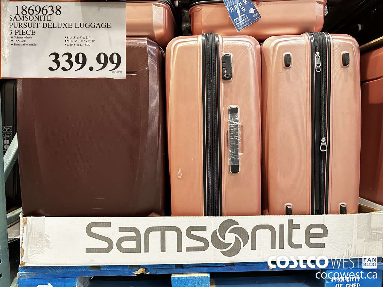 1869638 SAMSONITE PURSUIT DELUXE LUGGAGE 3 PIECE $339.99