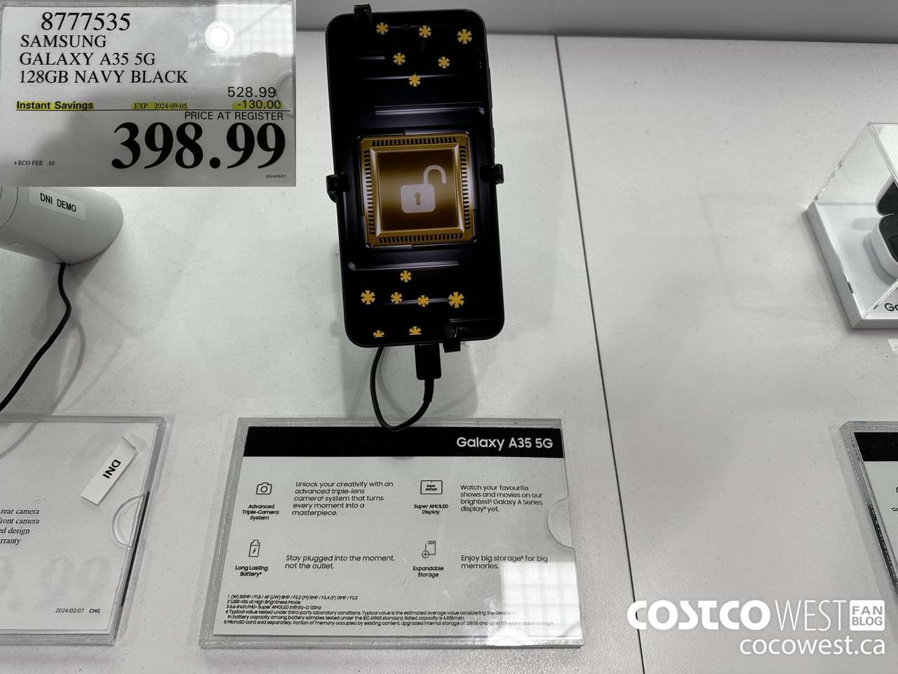 8777535 SAMSUNG GALAXY A35 5G 128GB NAVY BLACK ($130.00 INSTANT SAVINGS EXPIRES ON 2024-09-05) $398.99