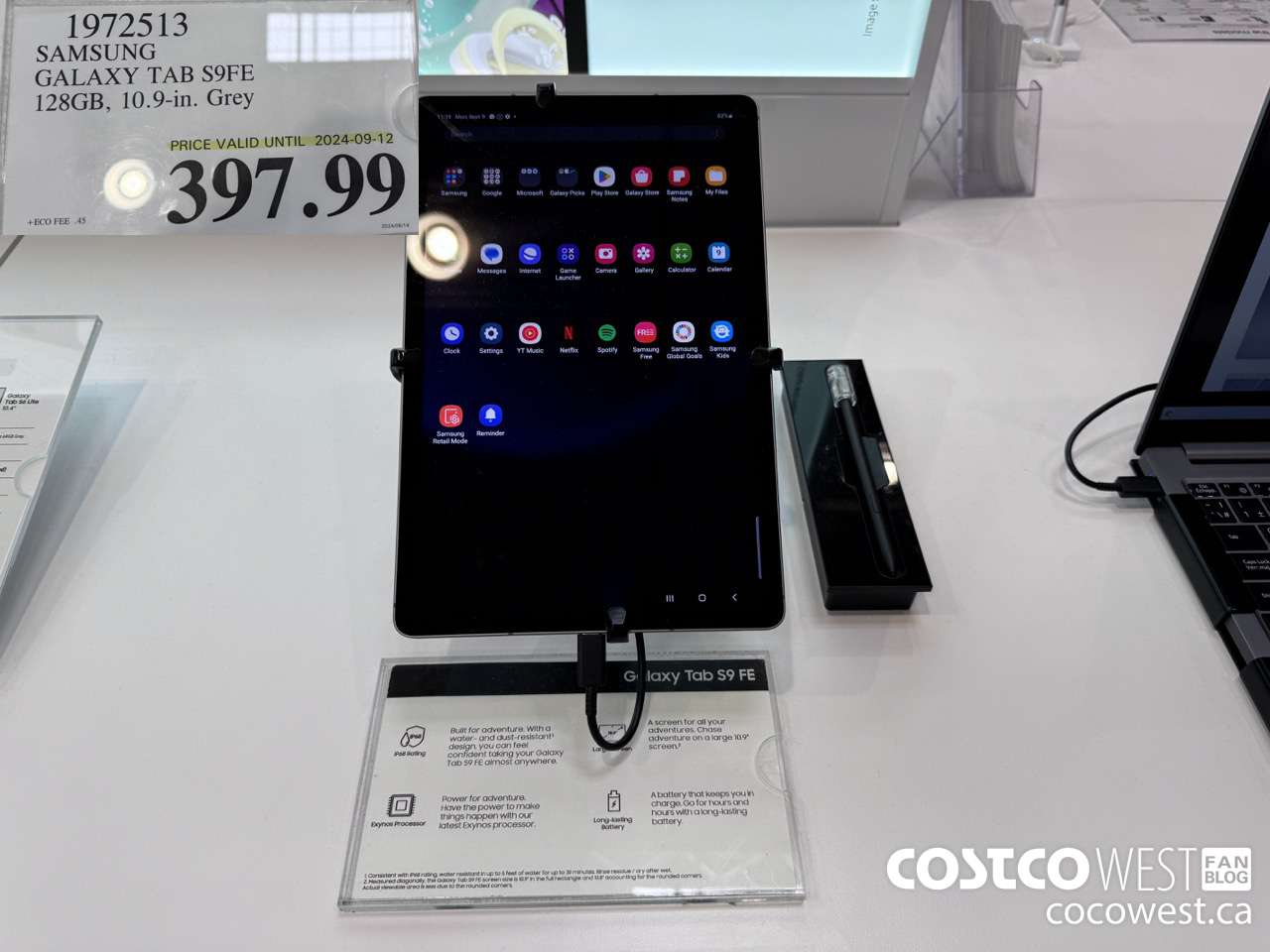 1972513 SAMSUNG GALAXY TAB S9FE 128GB, 10.9IN GREY (EXPIRES ON 2024-09-12) $397.99