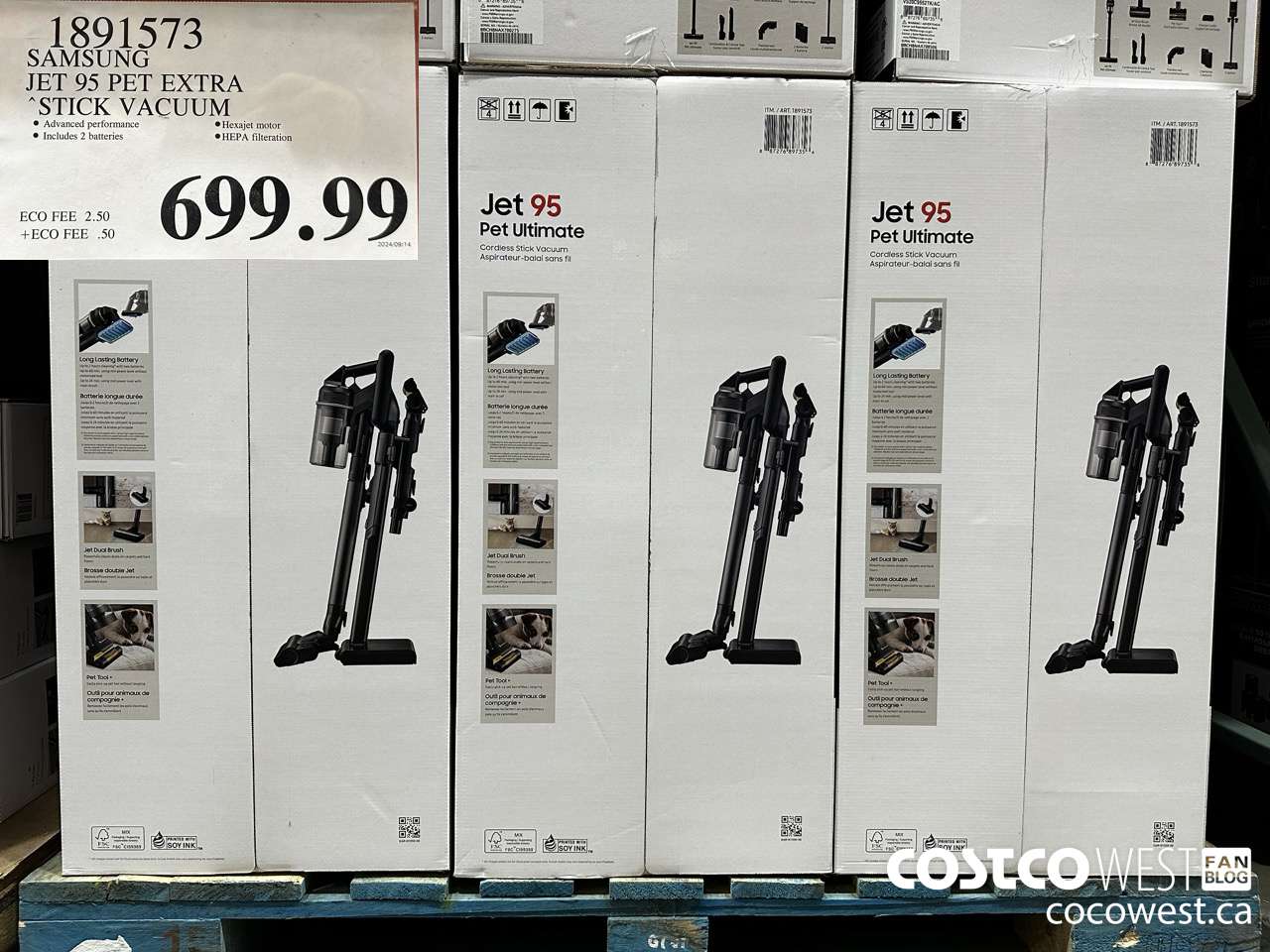 1891573 SAMSUNG JET 95 PET EXTRA STICK VACUUM $699.99